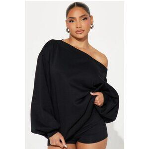Fashion Nova Vera Off The Shoulder Oversized Sweatshirt